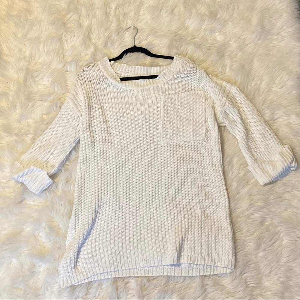 White oversized sweater